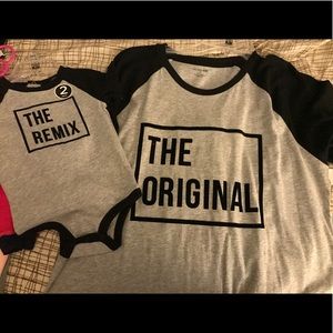 Matching unisex tees Adult size L/XL Baby size 6/9